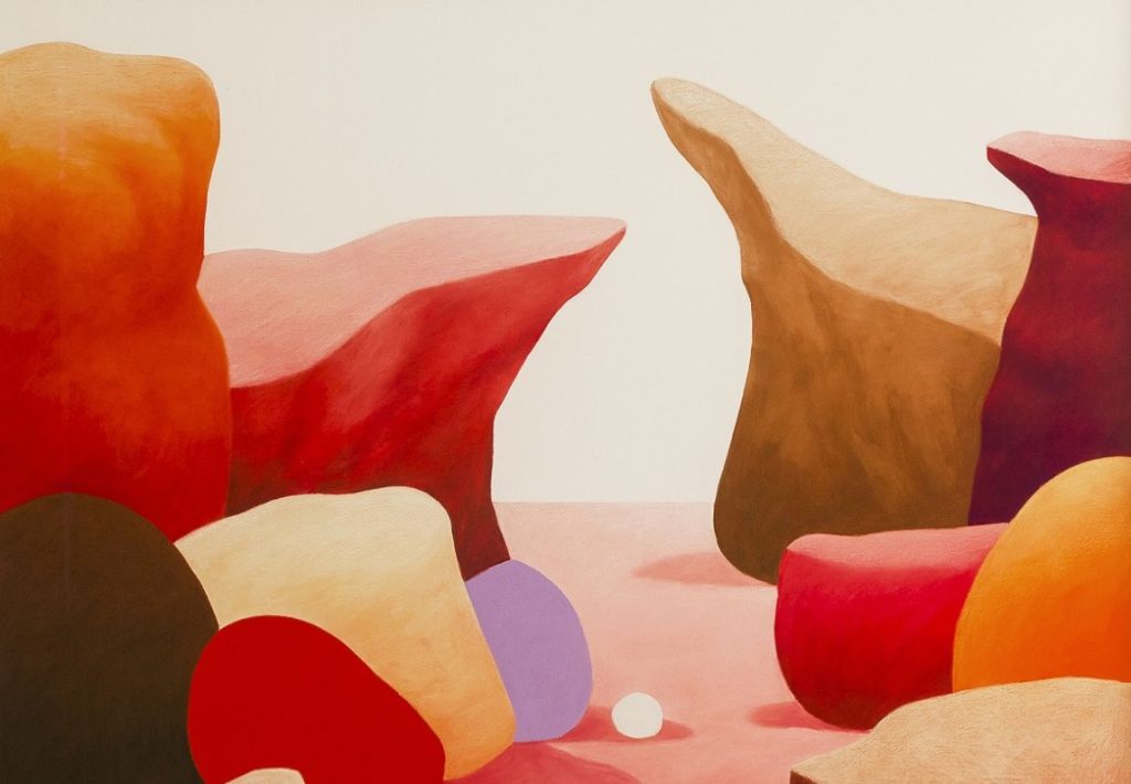 Nicolas Party, Rocks, 2014, Pastello morbido su tela (Collezione Donald Porteous Foto: Michael Wolchover © Nicolas Party)