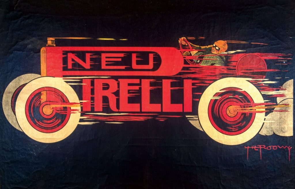 H.L. Roowy, Pneu Pirelli, 1914, manifesto, litografia (Civica Raccolta delle stampe «Achille Bertarelli», Milano)