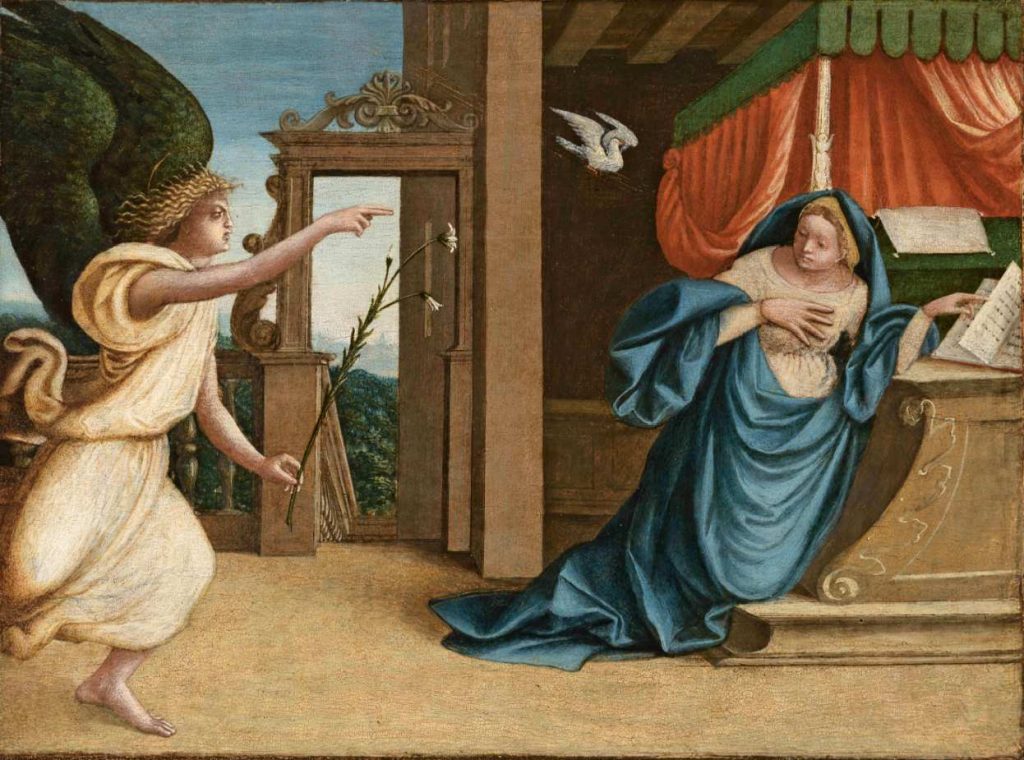 Francesco De Tatti, «Annunciazione», 1520-1525 circa, tavola (Milano, Museo Poldi Pezzoli)