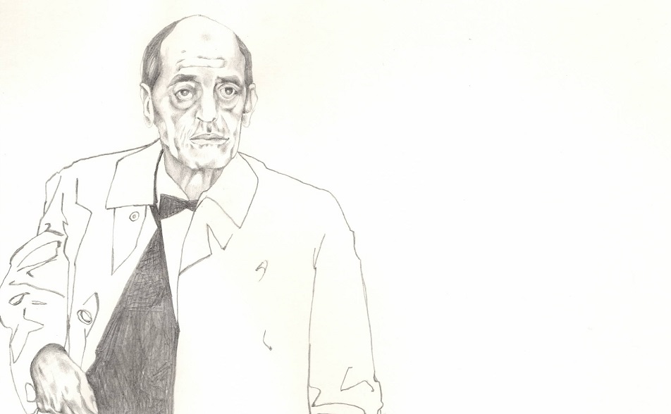 Il regista Luis Buñuel in un intenso disegno di Ledwina Costantini, part. (Ledwina Costantini)