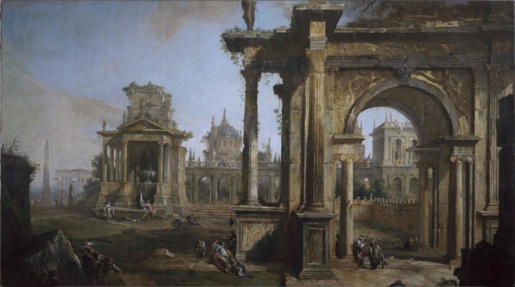 Canaletto, «Capriccio con rovine» (1723) (Svizzera, Collezione privata)