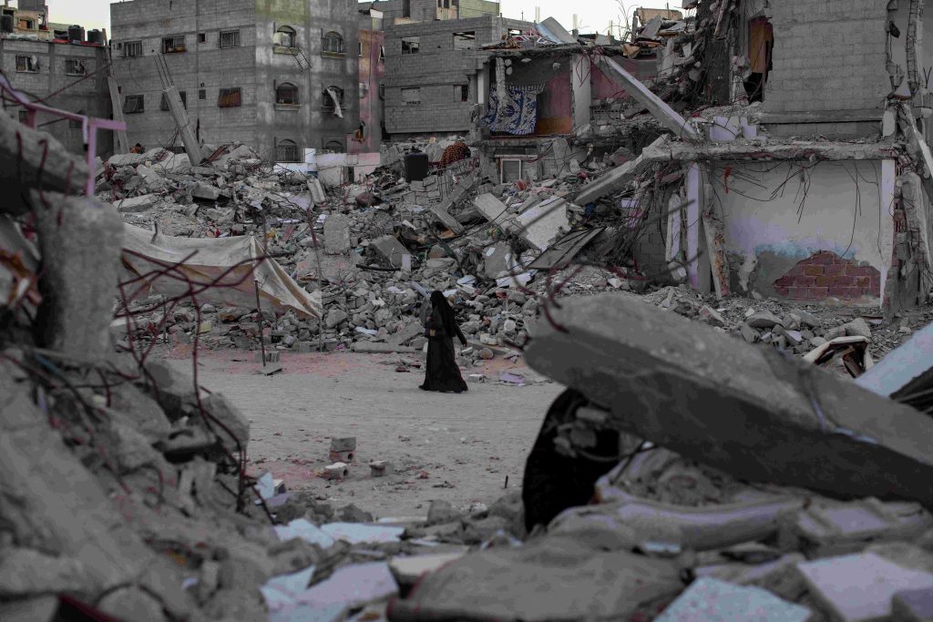 Macerie a Khan Yunis, nel sud della Striscia di Gaza (Keystone)
