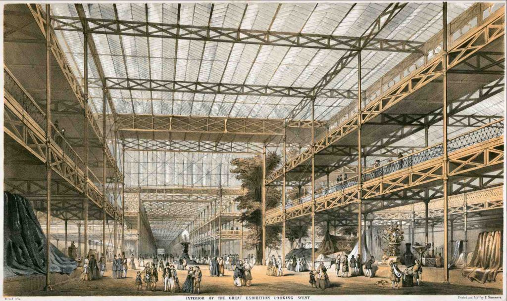 Cartolina d’epoca dell’esposizione mondiale tenutasi nel 1851 a Crystal Palace, Hyde Park, Londra (Keystone)