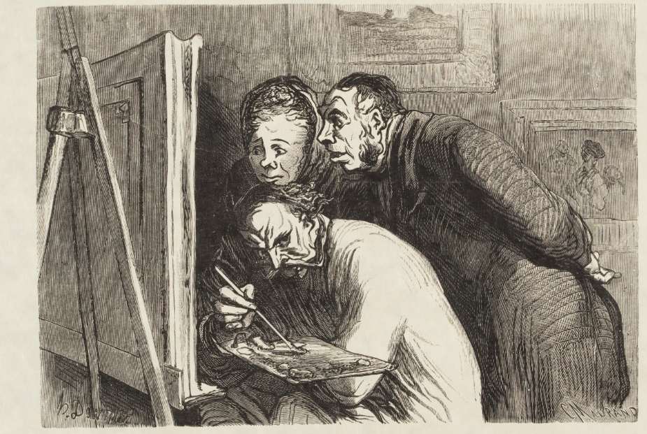 Honoré Daumier, Pittori e borghesi, Silografia (Foto Roberto Pellegrini © www.daumier.org)