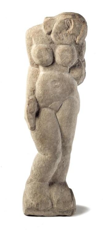 André Derain, Nu debout, [automne 1907] Pietra, 95 x 33 x 17 cm (MNAM/Centre Pompidou, Paris. Dation en 1994 © Adagp, Paris 2017)