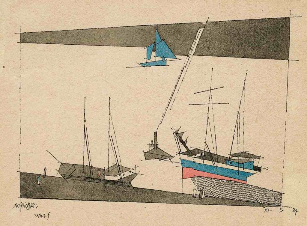 Lyonel Feininger, Banchina, 1934, Collezione privata, Germania (© 2019, ProLitteris, Zurigo)