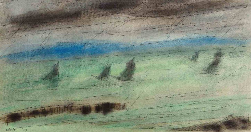 Lyonel Feininger, La regata, 1949 (part.), Collezione privata, Germania (© 2019, ProLitteris, Zurigo)