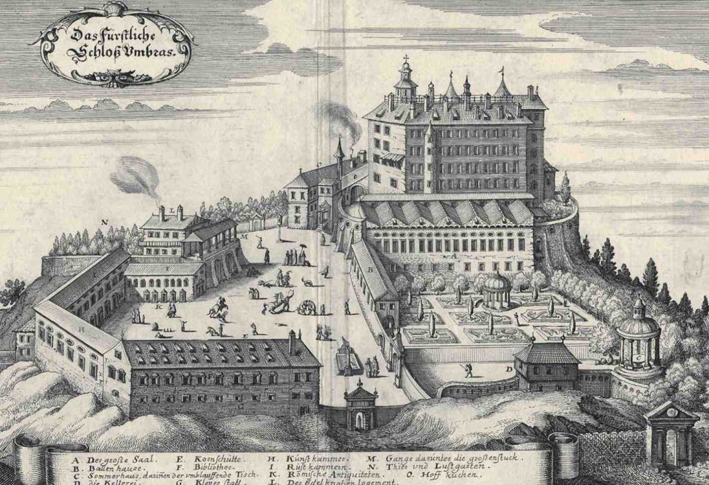 Matthäus Merian, Castello di Ambras, 1649