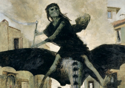 Dalla copertina del libro: Arnold Böcklin, La peste, 1878 (Kunstmuseum Basel, Dep. Gottfried Keller-Stiftung, Sammlung Online)