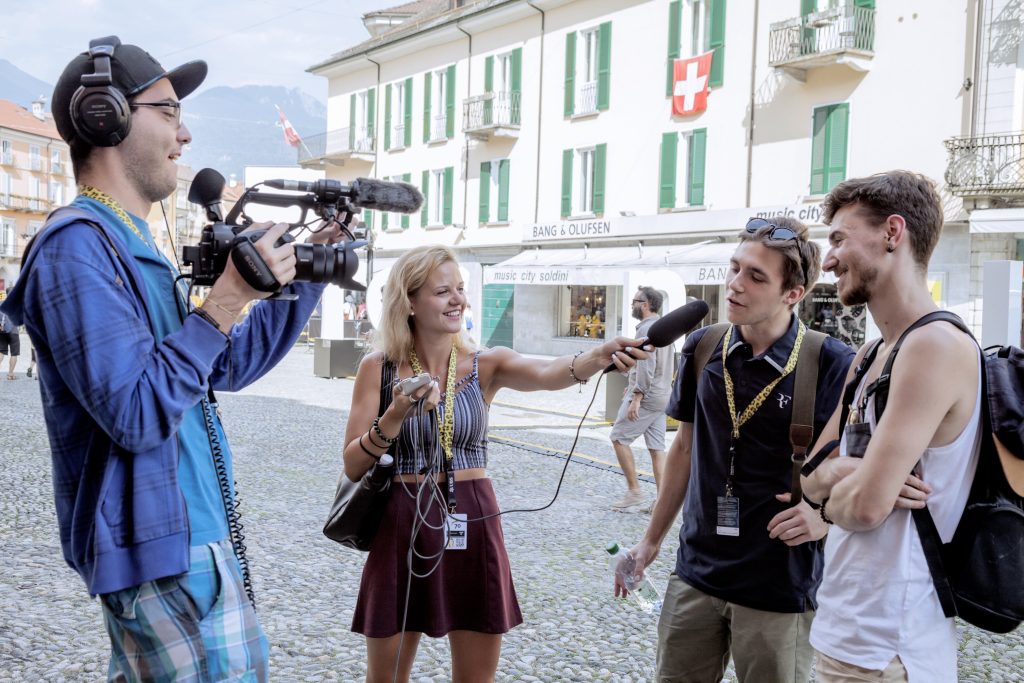 Team per il PardoLive in azione sulla Piazza Grande. (Stefano Spinelli)