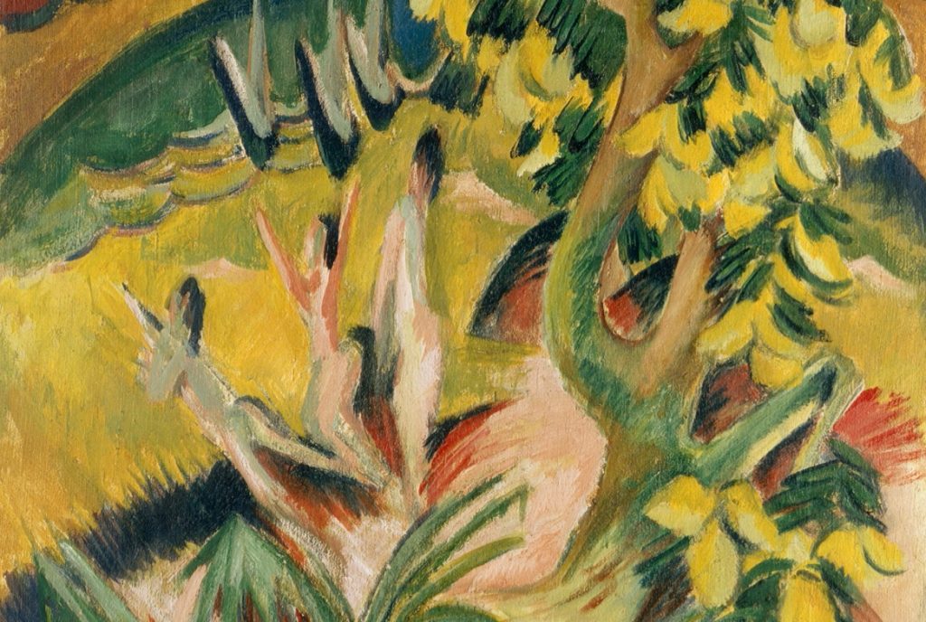 Ernst Ludwig Kirchner Runde Bucht (Goldregen- baum), 1914, Museo Thyssen-Bornemisza, Madrid (particolare)