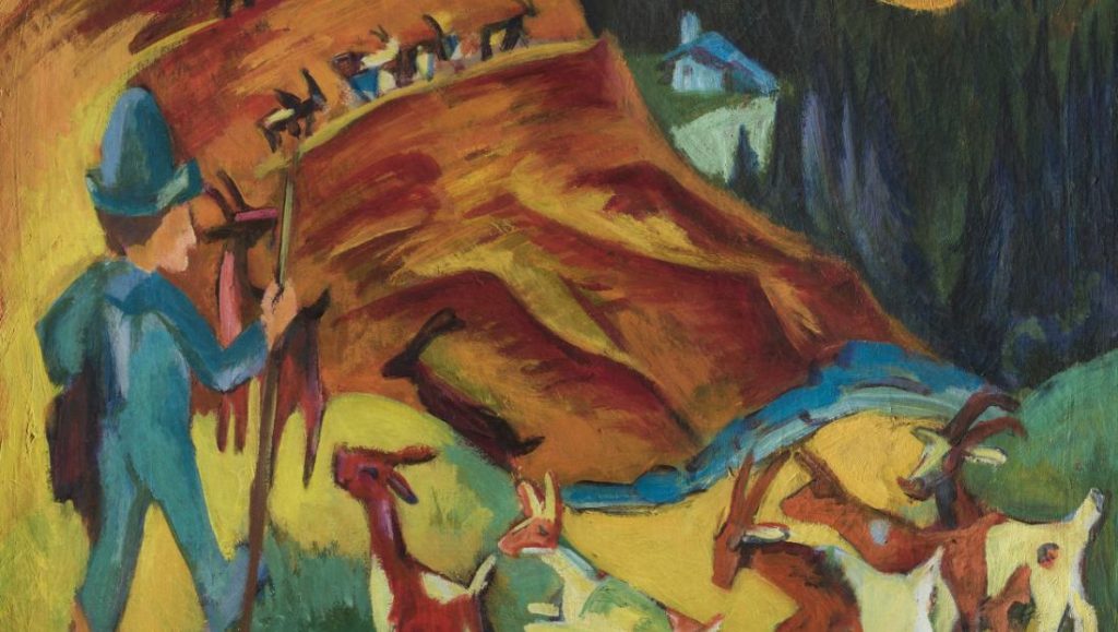 Gregge di capre che torna a casa, part., 1920, E.L. Kirchner, Coll. Fond. G. e A. Braglia, Lugano. (© Fond. G. e A. Braglia, Lugano. Foto R. Pellegrini)
