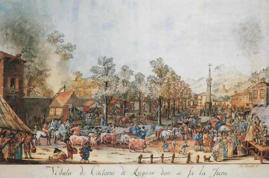 Veduta de contorni di Lugano dove si fa la fiera (Archivio storico della Città di Lugano)