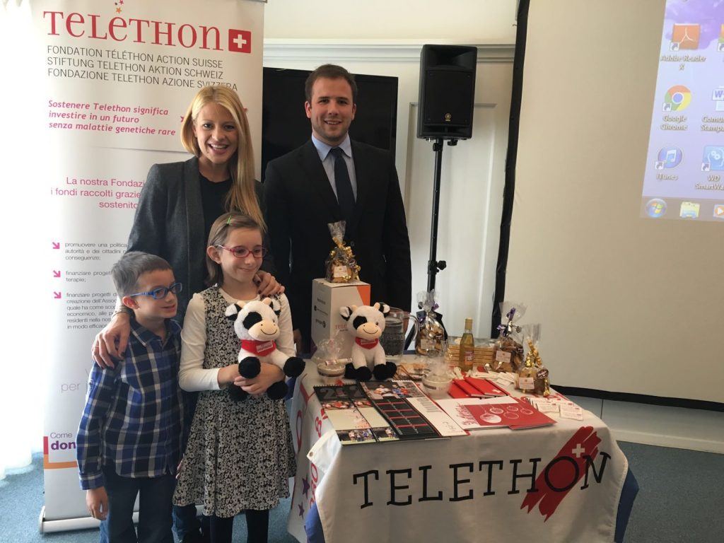 La testimonial Christa Rigozzi e Michele Bertini, presidente del Comitato Telethon della Svizzera italiana (Telethon)