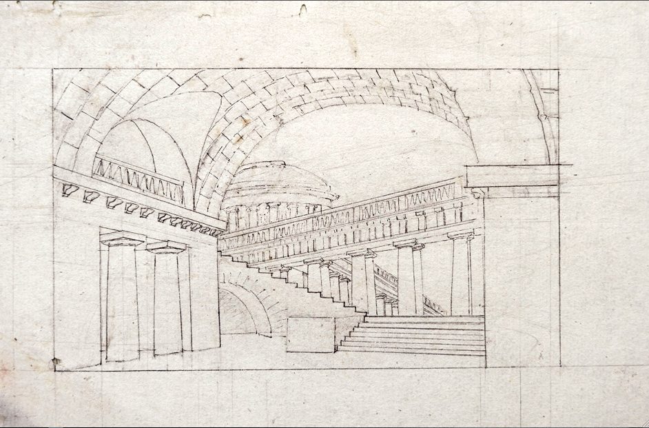 Vittore Pelli (1798-1874), Progetto di scenografia teatrale