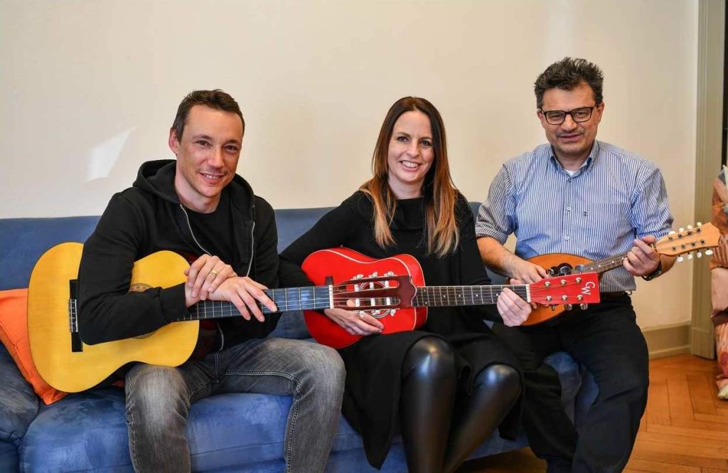 Il team musicale del Dicastero cultura, sport ed eventi della città di Lugano, da sinistra Filippo Corbella, Michela Poretti