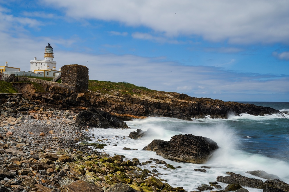 Fraserburgh, faro del castello di Kinnaird, il più antico (XVI secolo) della Scozia. Ora è un museo dedicato alle luci