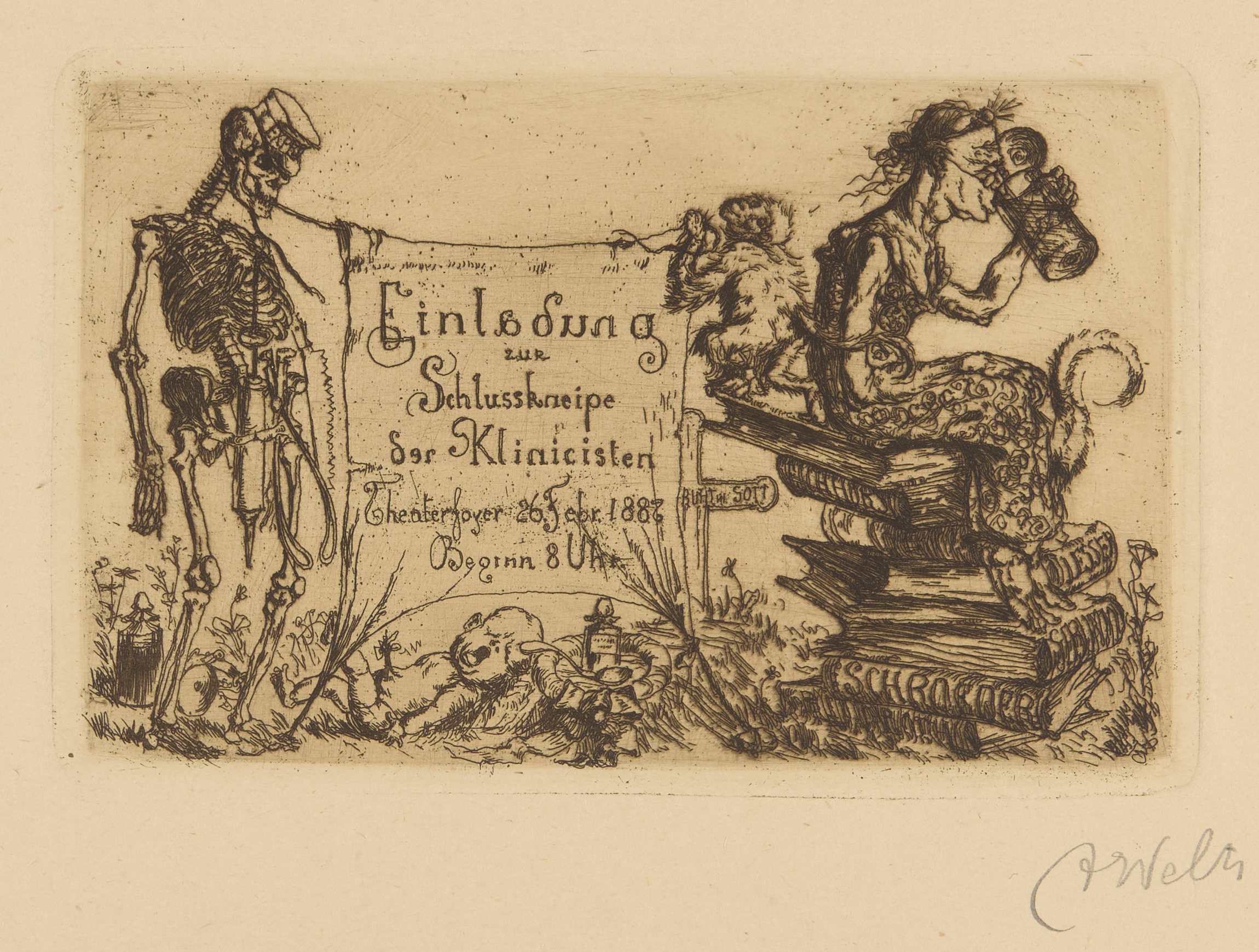 Albert Welti, Einladung zur Schlusskneipe (Kunsthaus Zürich, graphische Sammlung)
