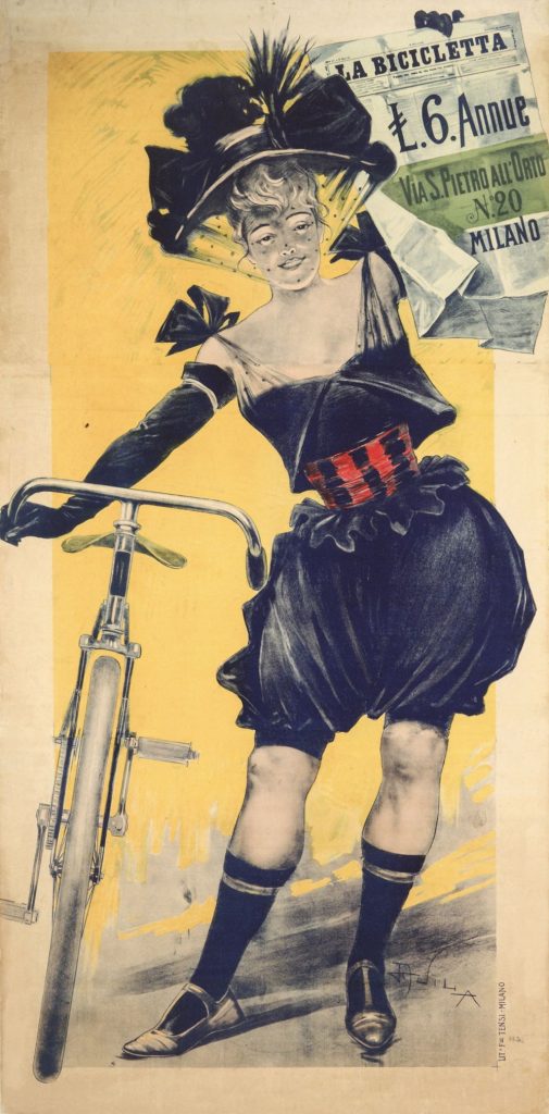 Aleandro Villa, La Bicicletta, 1900-1906 circa, manifesto Fratelli Tensi (stampatore) (Collezione m.a.x. museo, Chiasso © Carlo Pedroli, Chiasso) 