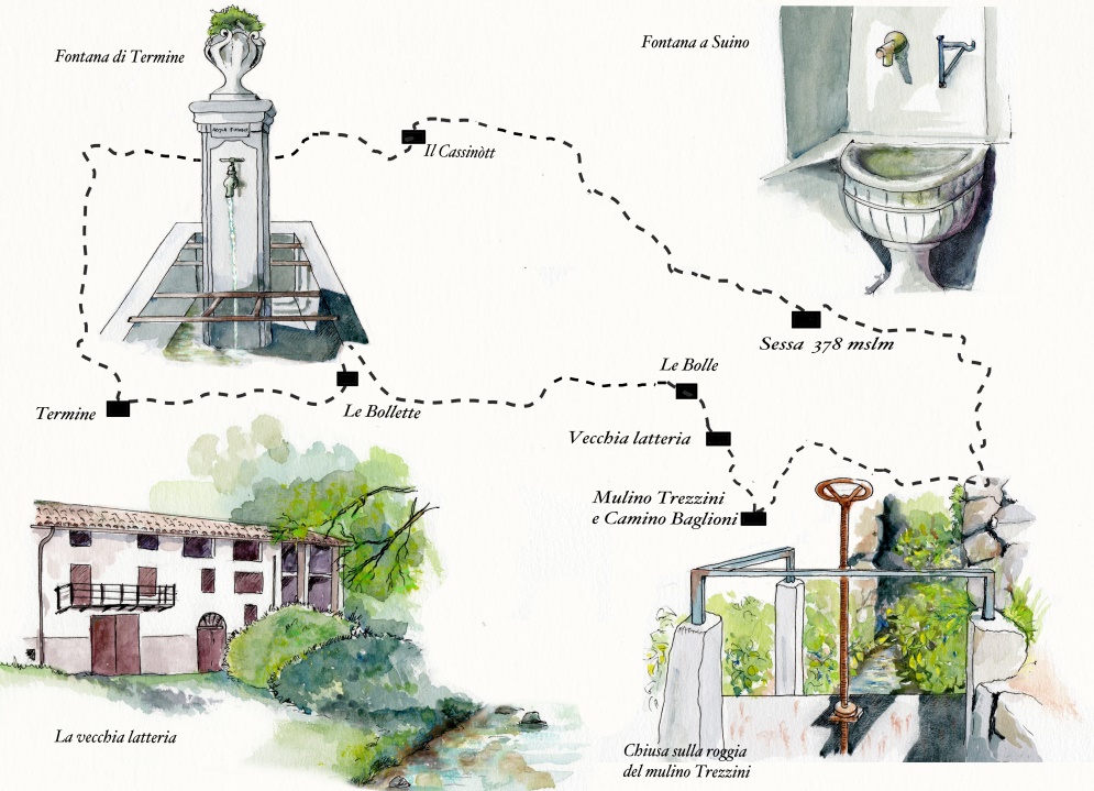 Illustrazione del percorso descritto (Romano Venziani)