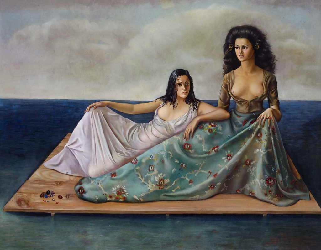 Leonor Fini, Le Radeau, 1940-43, Olio su tela, 73 x 92 cm (Cantone Ticino. Fondazione Monte Verità. Donazione Eduard von der Heydt
© Leonor Fini Estate, Paris)
