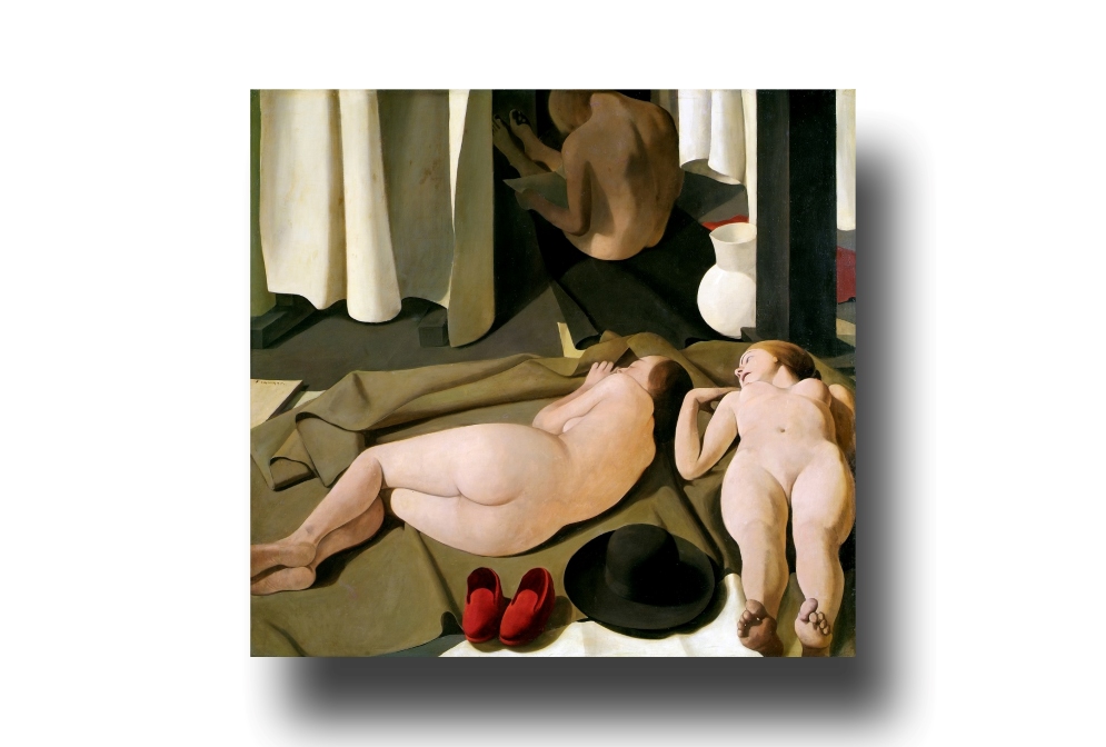Meriggio, 1923, olio su tavola, 119 x 130 cm (Archivio fotografico del Museo Revoltella – Galleria d’Arte Moderna, Trieste). © Felice Casorati by SIAE