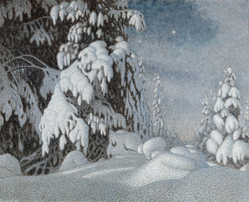 Gustaf Fjæstad, Mondschein im Winter, 1895 (Nationalmuseum, Stockholm
Foto: Hans Thorwid / Nationalmuseum)