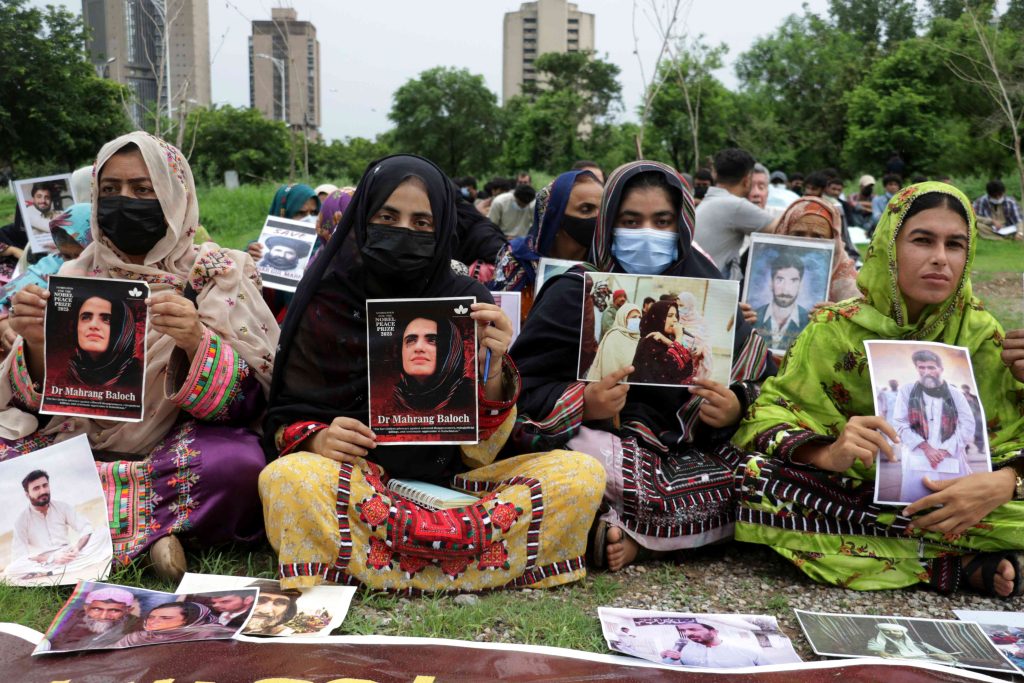 Protesta in favore di Mahrang Baloch (Keystone)